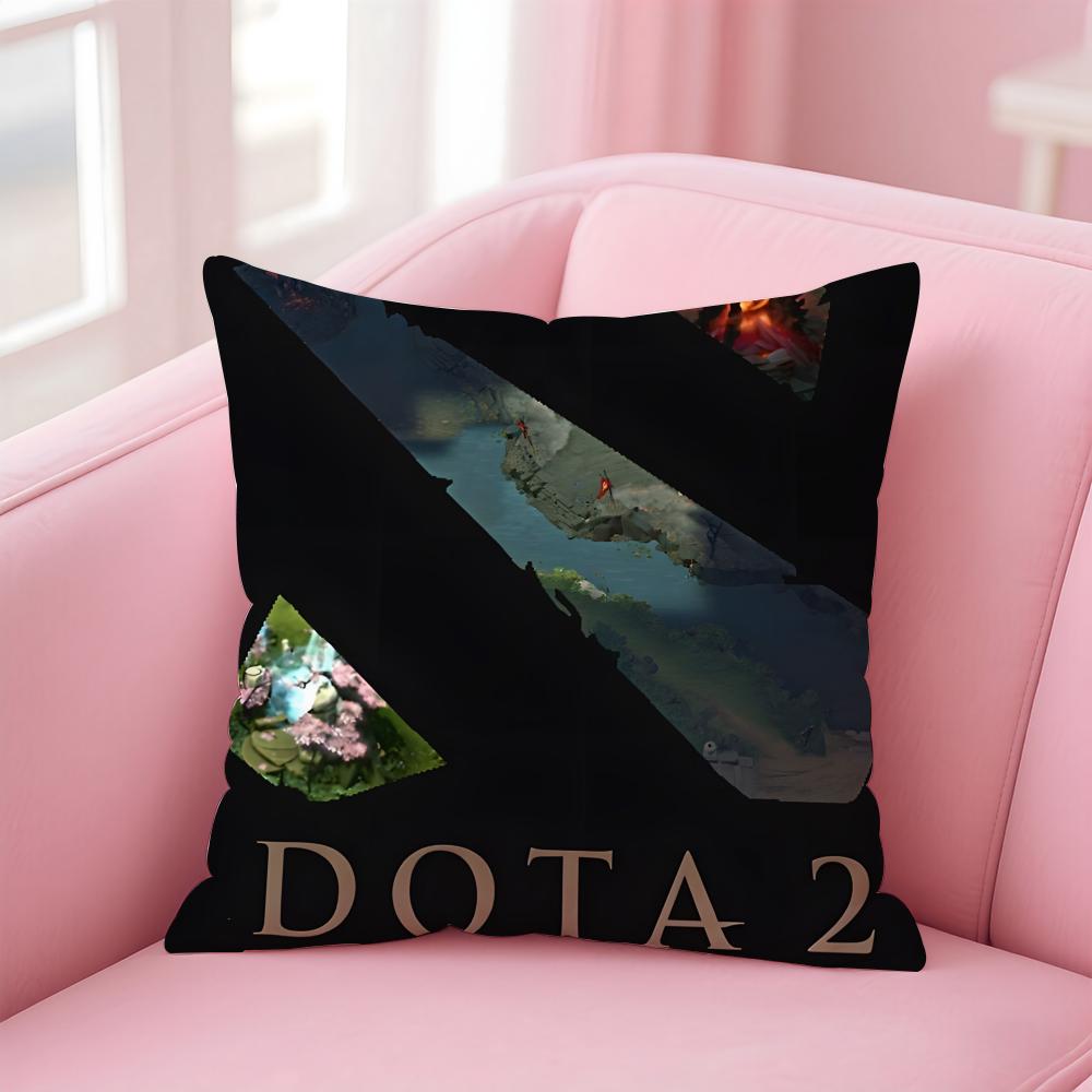 Popular Game Cool DDotaD 2 Cushion Cover Pillowcase Short Plush Invisible zipper Room Sofa Cushion Cover
