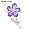 Elegant Plant Flower Shape Brooch Imitation Pearl Zircon Copper Jewelry Women Girls Coat Dress Sweater Scarf Accessories