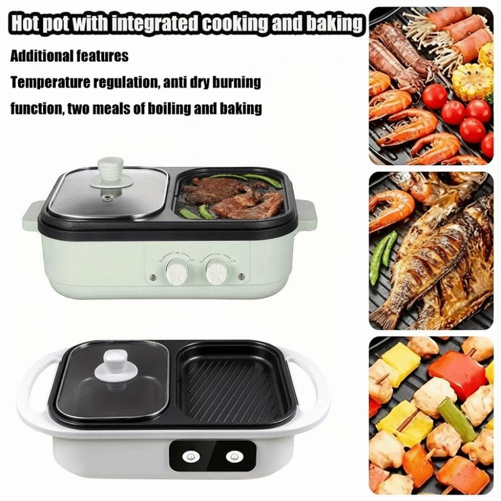 Dual Temperature Control Grill Machine Non-Stick Pan Barbecue Machine Multi-Cooker Home Dormitory