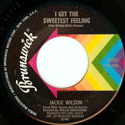 7-дюймовая пластинка JACKIE WILSON - I Get The Sweetest Feeling / Nothin 55381 Brunswick 1968 US Соул/Фанк Б/У