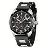 Мужские спортивные часы с автоматическим календарем, титановым сплавом, полым циферблатом, большим светящимся экраном и спортивным дизайном.