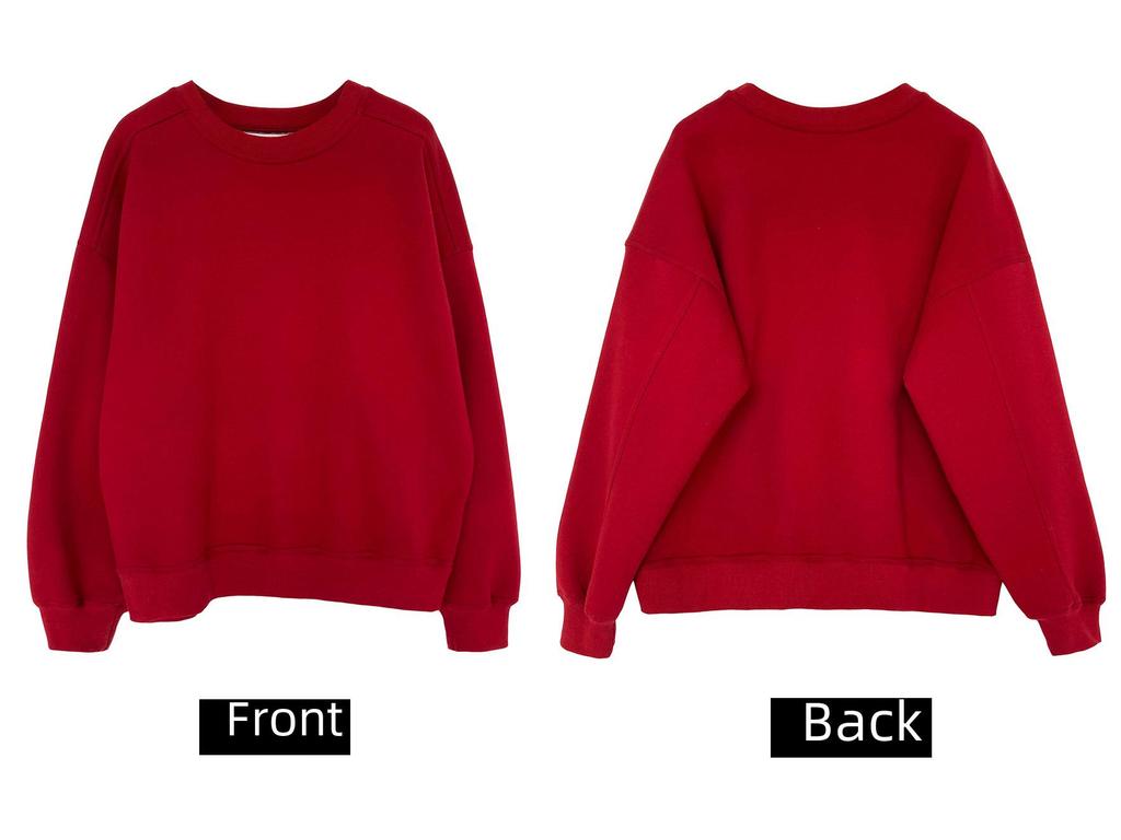 Свитер из бархата цвета красного вина Luxi 2023: Женский пуловер с длинными рукавами в корейском стиле для осени и зимы