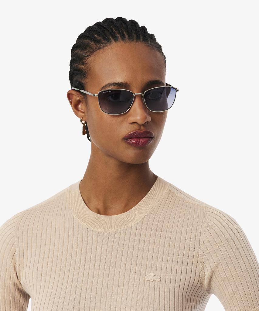 LACOSTE Women'S Fine Merino Wool Rib Knit Short Sleeve Sweater Af4146-56G X6F