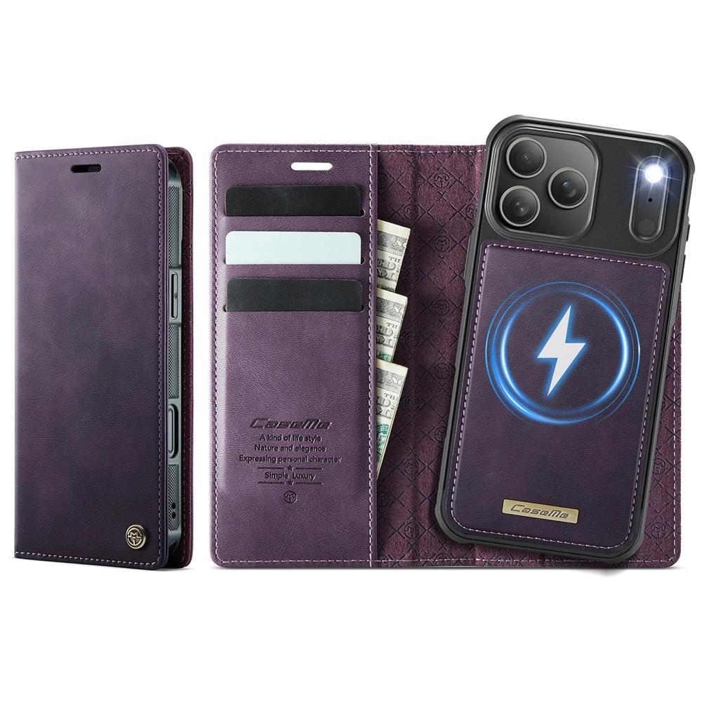 2 in 1 Wireless Charging Leather Flip Cover For iphone 17Air 17 Promax 16 Plus 15 Pro max 14 Pro 13 12 Wallet Case Cards Slots