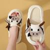 Seasons Universal Indoor Home Cotton Linen Sandals Cute Cartoon Cow Linen Slippers Non-slip Winter Couple Home Cotton Slippers