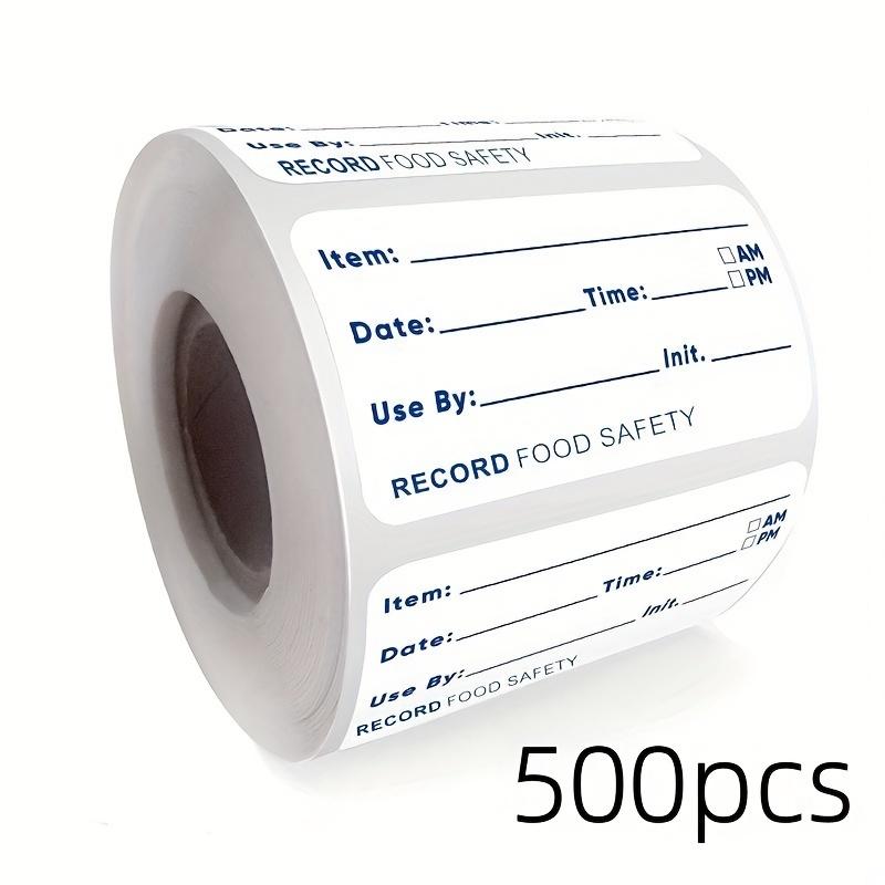 500 шт. Наклейки для записи даты безопасности пищевых продуктов с предварительно напечатанными полями «Продукт», «Дата», «Время», узор из английских букв и цифр для кухни