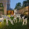 1 Pc/3 Pcs Glowing Christmas Deer Ornament Metal Frame Reindeer Family Ornament Outdoor Xmas Decorations