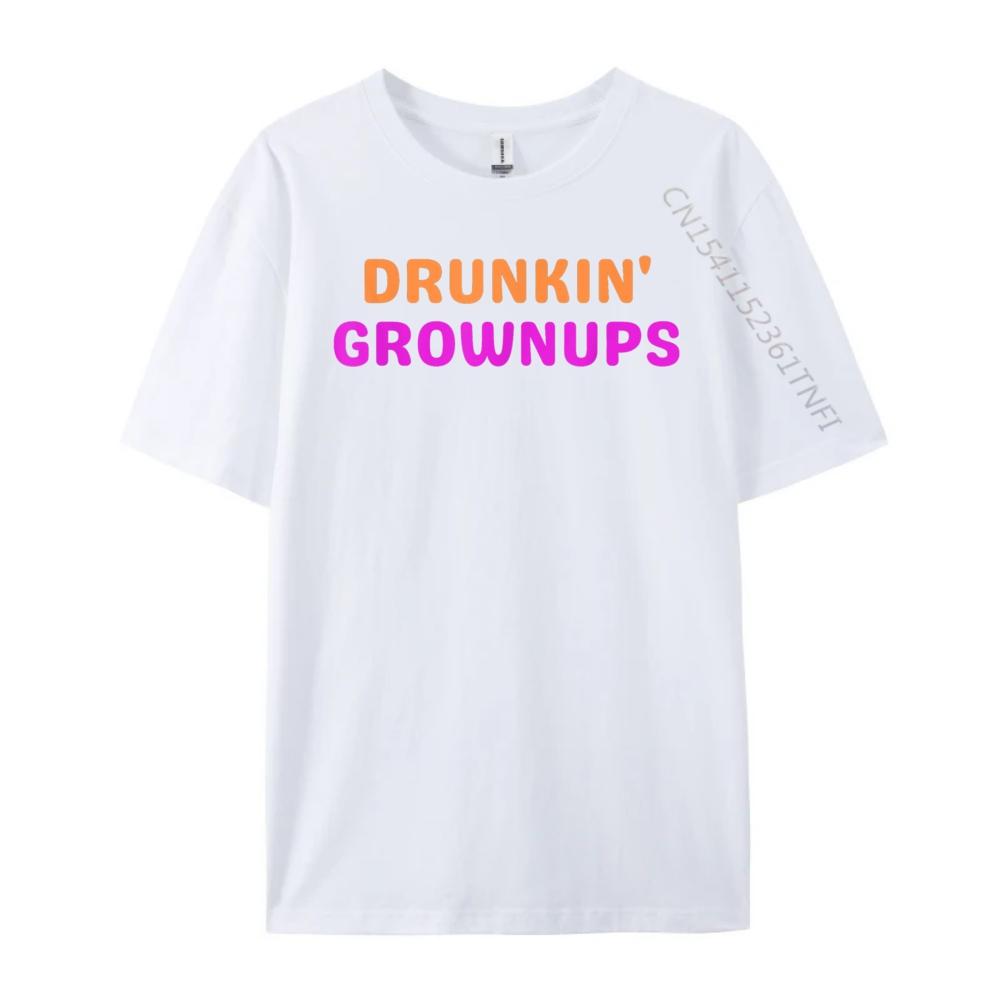 Drunkin Grownups Mens Clothing 2024 Luxury Brand Graphic Tees Men Printed T-Shirt
