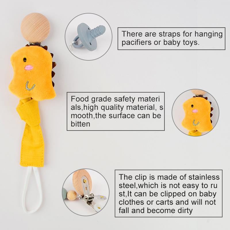 Детская мультяшная плюшевая кукла, хлопковая цепочка против падения, клейкая цепочка для зубов новорожденного, цепочка для сосков лисы, льва, медведя