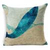 Exquisite 18" Blue Sea Animal Cotton Linen Cushion Cover For Stylish Living Spaces