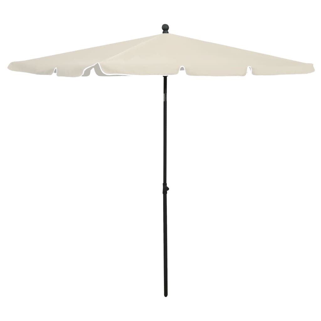 Sun Umbrella with Pole 210 x 140 cm Sand Colored Cream