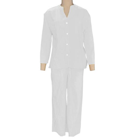 2Pcs/Set Women Shirt Pants Set Solid Color Long Sleeves Single-breasted V Neck Blouse Elastic Waist Loose Wide Leg Trousers Casual Commute Clothes