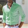 New men's shirt, long-sleeved shirt strip single-breasted shirt loose style business office spring shirt xs-6xl fashion casual