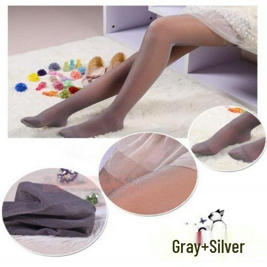 Pearlescent Glitter Lurex Pantyhose - Black, Open Crotch, Plus Size, Ultra-Thin, Sexy Silver Thread, Colorful and Shiny.