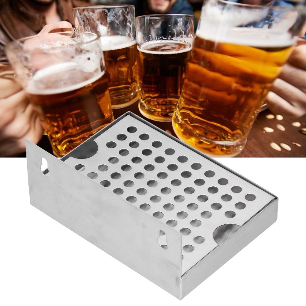 Stainless Steel Beer Drip Tray With Lid Drip Pan Kitchen Utensils Wall Mounted Tray Cafe