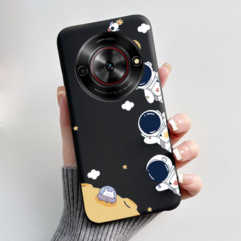 Милый Мультяшный Чехол Для ZTE Blade A75 5G/Nubia Focus 5G/Nubia Calf 5G Печатный Корпус Защитная Крышка Мягкий Силикон Черный Корпус