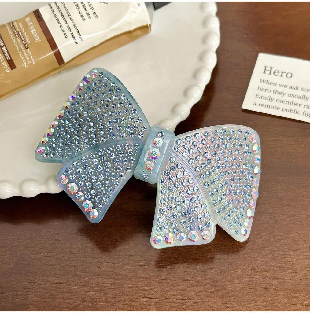 Trendy Rhinestone Bow Knot Acetate Hair Clip High-end Hair Accessory For Women
