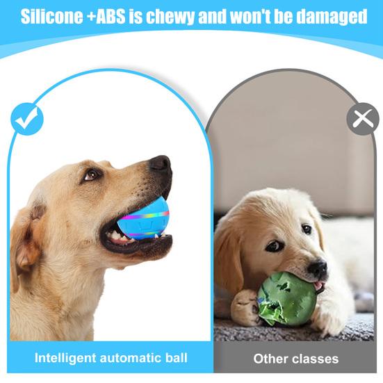 Электрическая игрушка для собак «катящийся мяч», умный автоматический прыгающий мяч со светодиодной подсветкой, интерактивная сенсорная активация, движущаяся игрушка для маленьких и средних собак