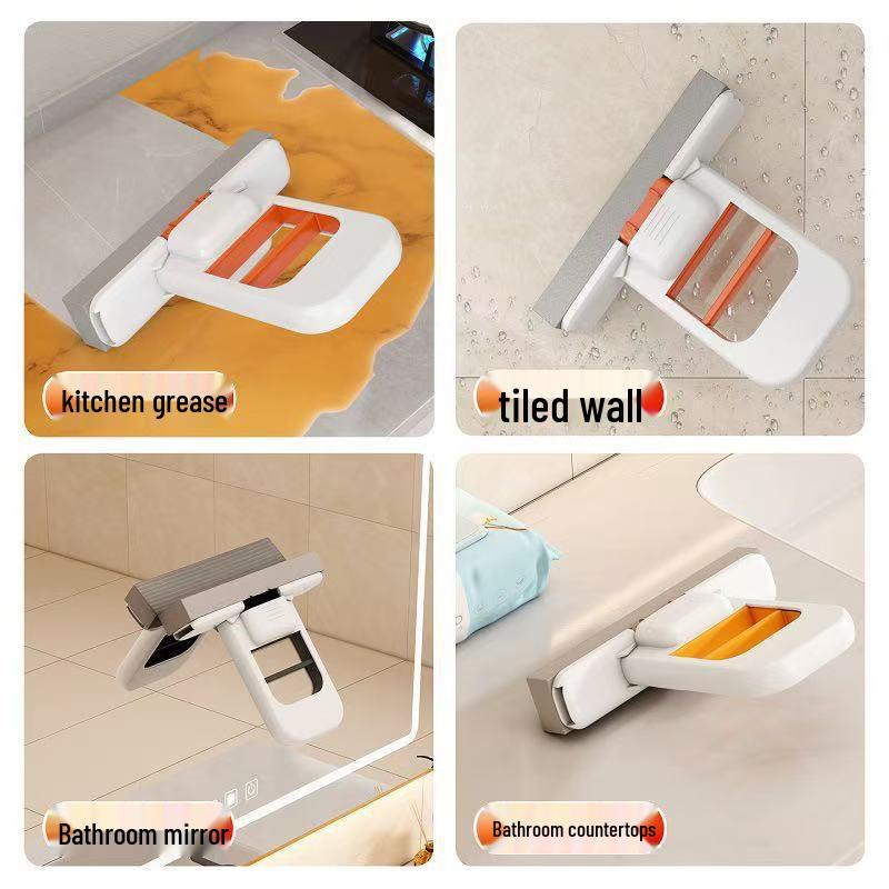 Handheld Mini Mop for Cleaning Desktops, Mirrors, and Tiles - No-Wash Cotton Cloth