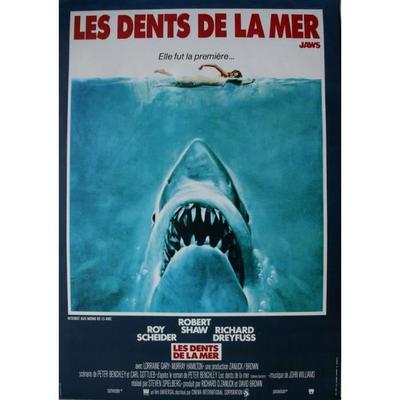 ЧЕЛЮСТИ Оригинальный кинопостер Свернутый Малый формат 53x40см Постер к фильму JAWS Спилберг Переиздание