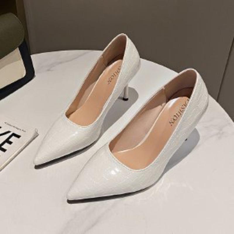 Мода 2025 Лето Новые Остроносые Туфли на Высоком Каблуке Женские Сандалии Повседневная Обувь с Мелким Вырезом Модная Элегантная Платье Женские Туфли-Лодочки Каблуки Женщины