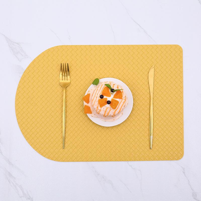 PU leather placemat cloth pattern Western food mat Home hotel square dining table mat Heat insulation mat Woven pattern