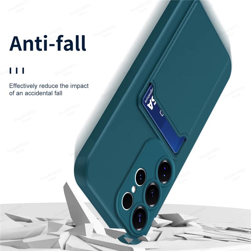 Силиконовый чехол-кошелек с карманом для карт для Samsung S26 S25 Edge S24 S23 S22 S21 S20 FE Ultra Plus, противоударный, мягкий, с держателем для карт