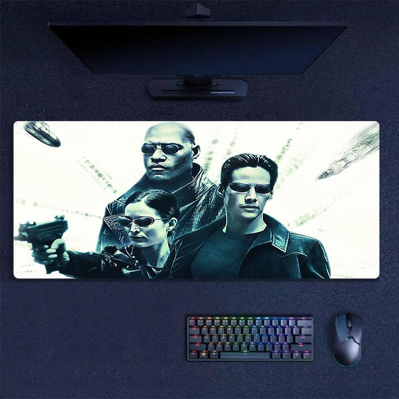 Matrix Poster Mouse Pad, Large Gaming Desk Mat, Non-slip XXL Mousepad for Laptop & Tablet, Mini PC Playmat with Stitched Edges