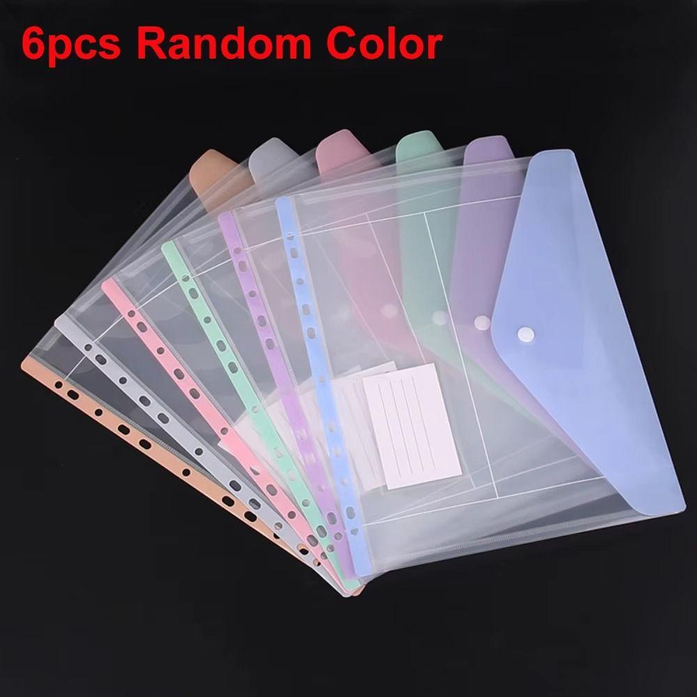 Transparent Binder Pockets High-Capacity Document Pouch Home Use Loose-leaf File Bag School Supply