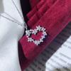 New Creative Design Heart Pendant Necklace Silver Color Crystal Cubic Zircon Stone Aesthetic Women's Necklace Wedding Jewelry