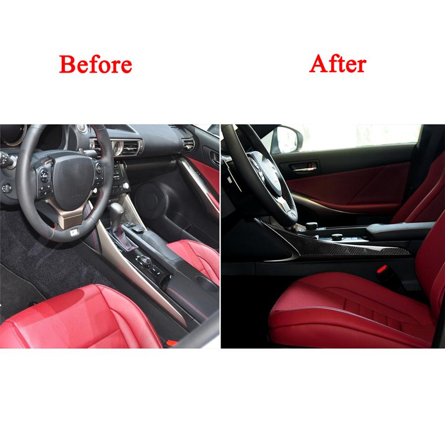 Carbon Fiber Interior Gear Shift Panel Side Trim For Lexus IS250 IS350 2014-18