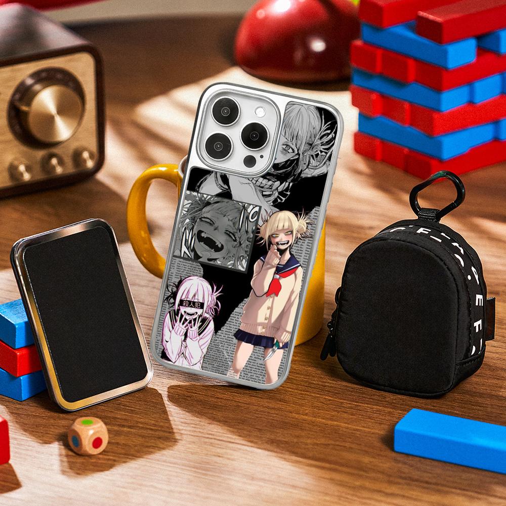 H-hero acade-my hot anime poster Phone Case for iPhone 16 15 14 13 12 11 Pro Max Sheepskin Silver-edged protective case