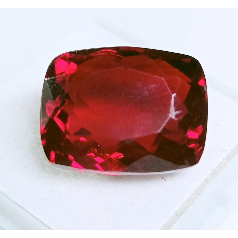 Flawless Natural Red Pyrope Garnet Cushion Cut Certified Loose Gemstone