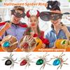 Модное и преувеличенное бриллиантовое кольцо-паук на Хэллоуин, открытое регулируемое кольцо-паук