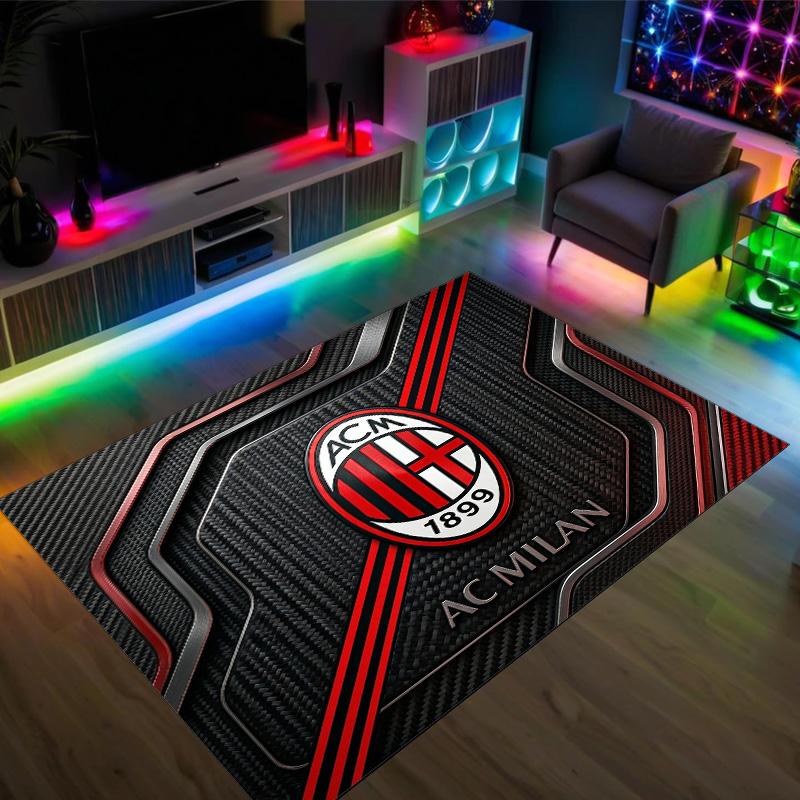 Дизайн AC Milan Кристальный Велюровый Ковер Уютный Не?Нескользящий ковер с принтом для спальни, гостиной, прихожей