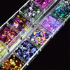 Nail Glitter 12pcs/set Mixed 3D Ultra Thin Flash DIY Sequins Nail Art Decoration