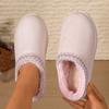 Fashion Winter Women Slippers 2025 New Comfortable Outdoor Slides Women Warm Thick Sole Shoes Women Trend Covered Half Mop Warm Slippers