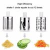 3-in-1 Manual Rotary Vegatable Fruit Slicer Kitchen Cheese Chopper Machine with 3 Sharp Drums Multifunctional Garlic Shredder