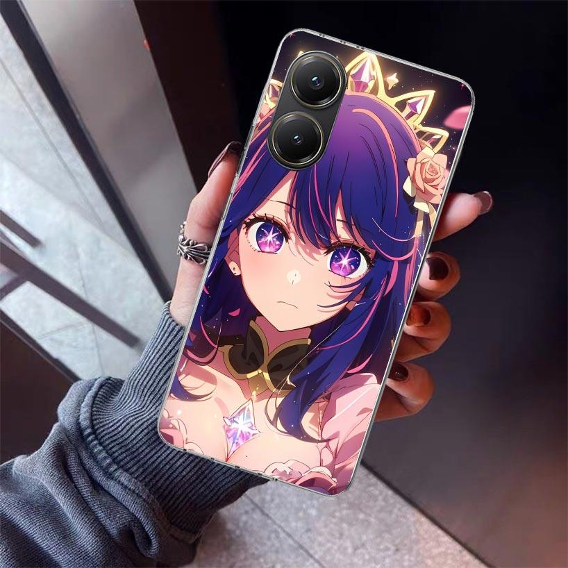 Oshi No Ko Phone Case For Xiaomi Poco X5 X6 X7 Pro F7 Ultra M7 Redmi 15C 15 13C 13 12C 12 10 10C 10A 9 9C 9T 9A Cover Poco X3 X5