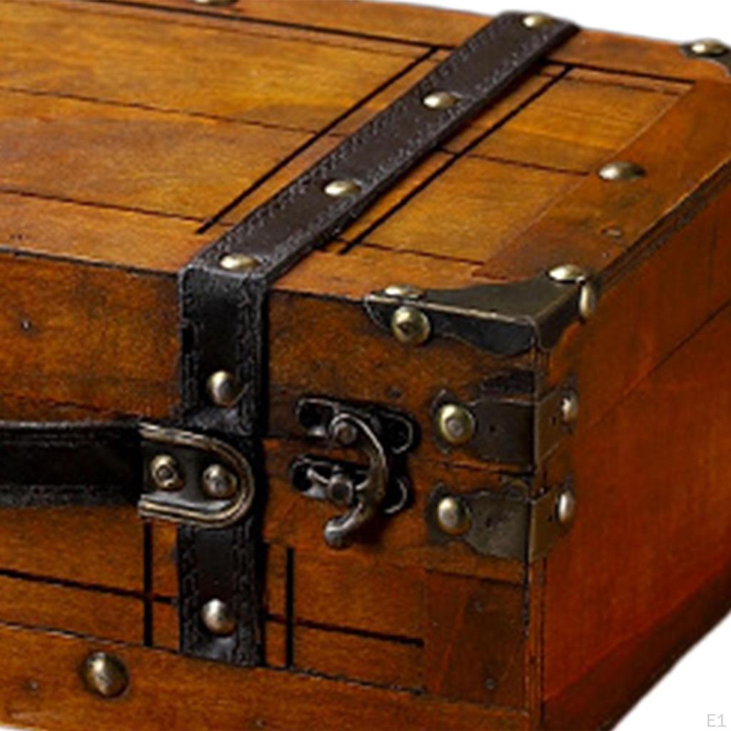Old Fashioned Wood Storage Box Suitcase Jewelry Chest Elegant for Travelers Versatile with Hinged