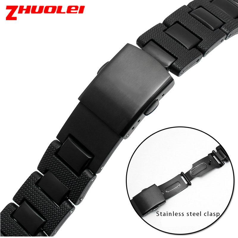 Для Casio G-SHOCK DW-5600 DW6900 DW9600 Черный Пластиковый Ремешок Пряжка из Нержавеющей Стали Мужской Браслет Ремешок Аксессуары для Часов