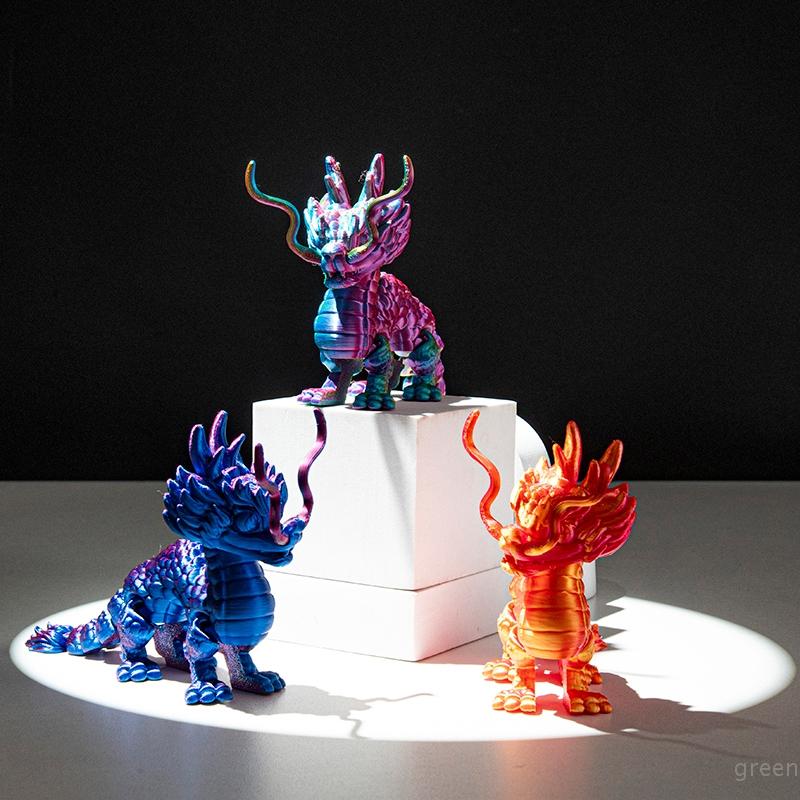 3D-печать Kirin Beast Китайский дракон Lucky Декоративное украшение 3D-печатные фигурки Игрушка Настольное украшение Кукла Ремесло Подарок