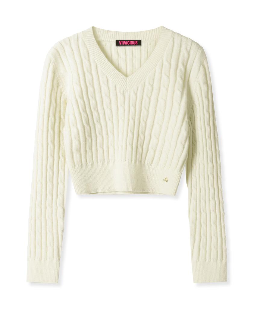 VIVACIOUS V-Neck Cable Knit_7Colors