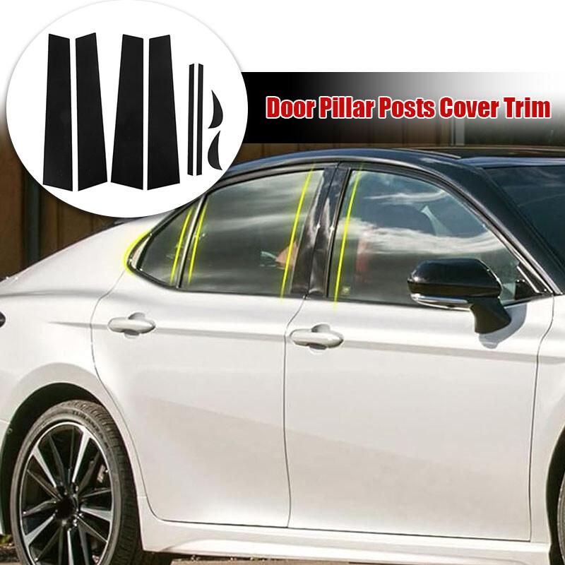 For Toyota Camry 2018-2024 8pcs Glossy Black Pillar Post Door Trim Accessories