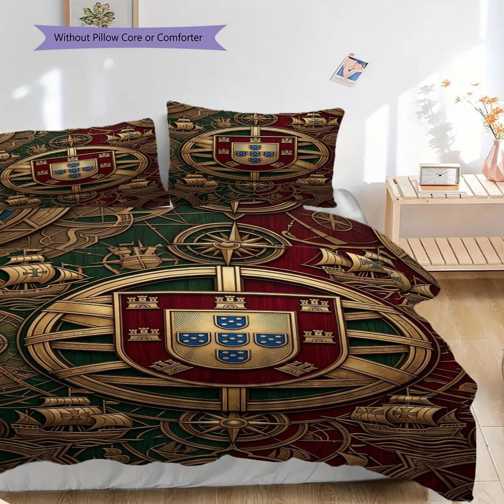 Maritime Heritage Nautical Elegance Three-piece set (1 * duvet cover + 2 * pillowcase, without core) Duvet cover and pillowcase Bedding set