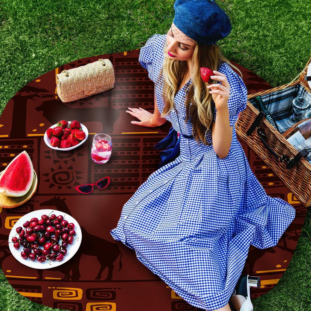 Круглая скатерть с силуэтом африканского жирафа и льва, водонепроницаемая скатерть для украшения свадебного стола, обеденного стола