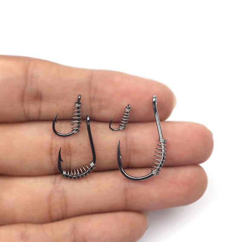 10штук пружинных рыболовных крючков из нержавеющей стали