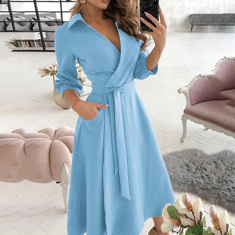 Женское Модное Платье Bodycon с V-образным вырезом и Принтом, Длинный Рукав 2025