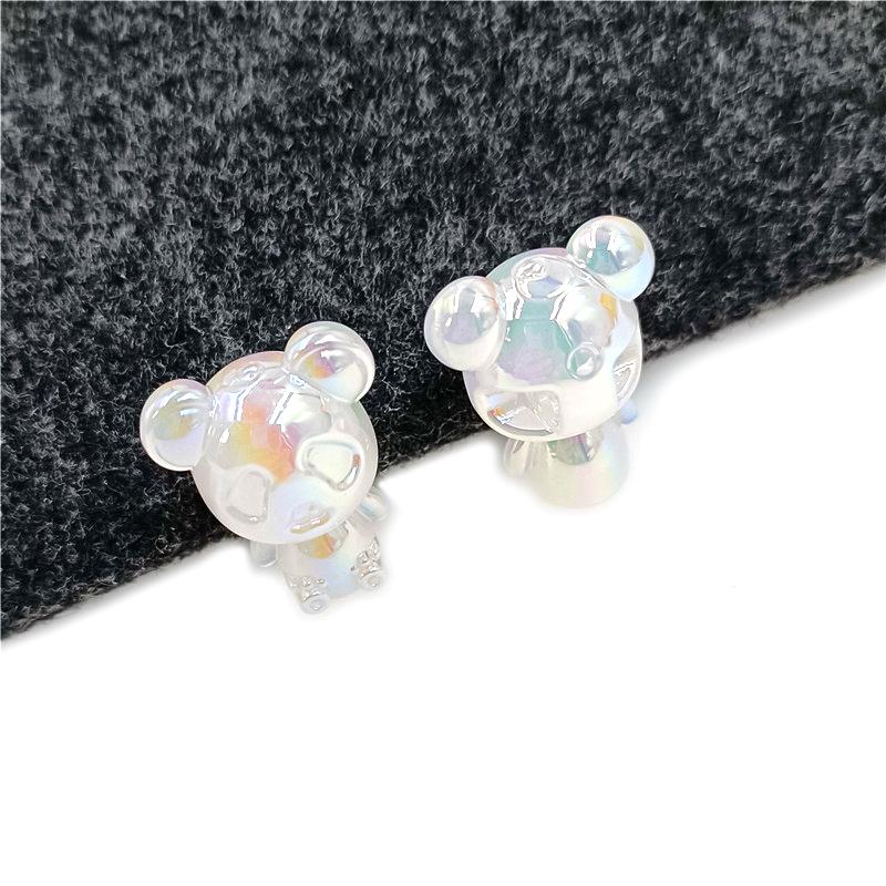 5 шт., УФ-фантомный цвет, стерео бусины в виде панды с задним отверстием, модные ювелирные изделия, серьги «сделай сам», ожерелье, аксессуары ручной работы