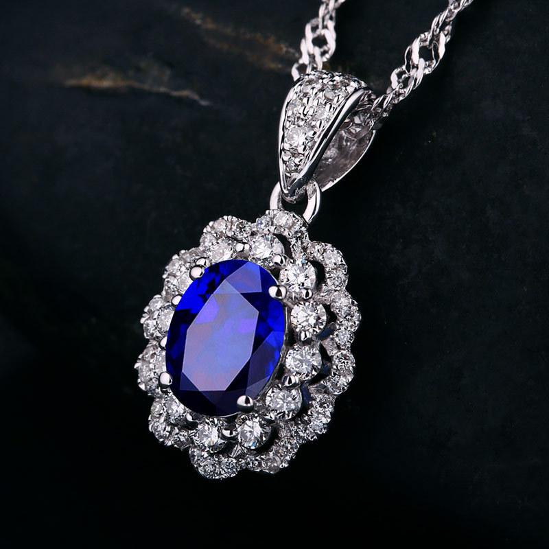 BELLA BOX Роскошный натуральный синий кулон с сокровищами, женский комплект, кольцо с цирконом, женские темпераментные серьги для женщин, комплект ювелирных изделий